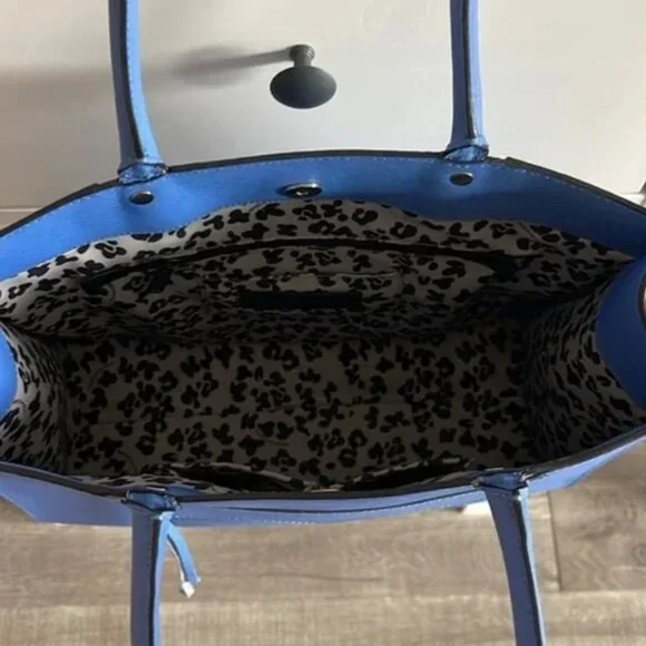 Rebecca Minkoff Saffiano Leather Blue Tote Bag shoulder bag - Picture 8 of 9